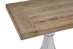 Orsina Pine Wooden Top Console Table, Decorative Hallway Table With Silver Pillars, Metallic Textured Console Table - thumbnail 4