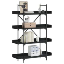 Berkfield Home Bookcase 4-Tier Black 100x33x145.5 cm Engineered Wood - thumbnail 1