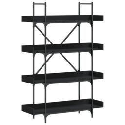 Berkfield Home Bookcase 4-Tier Black 100x33x145.5 cm Engineered Wood - thumbnail 2