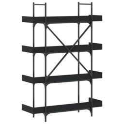 Berkfield Home Bookcase 4-Tier Black 100x33x145.5 cm Engineered Wood - thumbnail 6