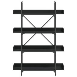 Berkfield Home Bookcase 4-Tier Black 100x33x145.5 cm Engineered Wood - thumbnail 4
