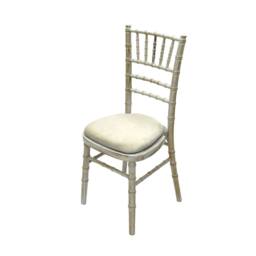 SPETLEK Limewash Chiavari wedding chairs with a removable Ivory Seat Pad in Cream