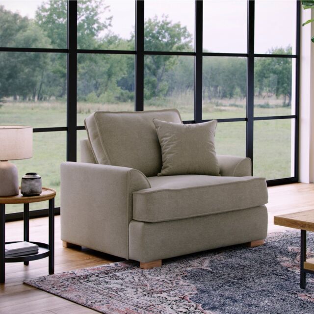 The Great Sofa Company Ophelia Chenille Fabric Armchair in Stone - image 1