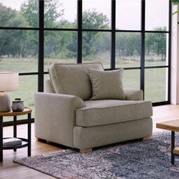 The Great Sofa Company Ophelia Chenille Fabric Armchair in Stone