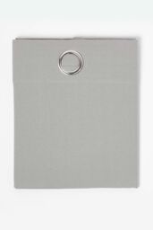 Homescapes Plain Cotton Ready Made Eyelet Curtain Pair in Grey - Size: 117 cm width x 137 cm drop - thumbnail 2