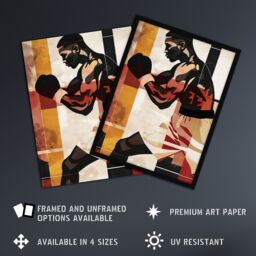 "Artery8 Boxer Pop Art Portrait Fighter Boxing Design Wall Art Print - Size: W24"" x H32""" - thumbnail 2
