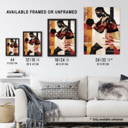 "Artery8 Boxer Pop Art Portrait Fighter Boxing Design Wall Art Print - Size: W24"" x H32""" - thumbnail 3