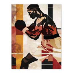 "Artery8 Boxer Pop Art Portrait Fighter Boxing Design Wall Art Print - Size: W24"" x H32""" - thumbnail 1
