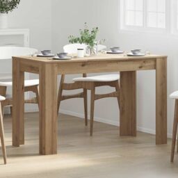Berkfield Home Dining Table Artisan Oak 120x60x76 cm Engineered Wood in Brown - Size: 120 x 60 x 76 cm - thumbnail 4