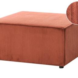 Wyld and Coco Golden Brown Corduroy Square Ottoman - Multifunctional Footstool - thumbnail 2