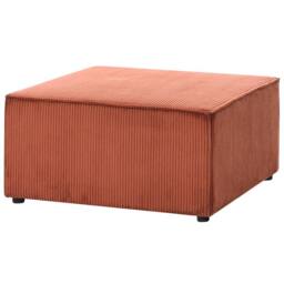 Wyld and Coco Golden Brown Corduroy Square Ottoman - Multifunctional Footstool - thumbnail 4