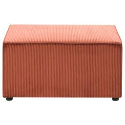 Wyld and Coco Golden Brown Corduroy Square Ottoman - Multifunctional Footstool - thumbnail 5