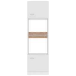 Berkfield Home Microwave Cabinet White 60x57x207 cm Engineered Wood - Size: 60 x 57 x 207 cm - thumbnail 6