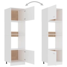 Berkfield Home Microwave Cabinet White 60x57x207 cm Engineered Wood - Size: 60 x 57 x 207 cm - thumbnail 5