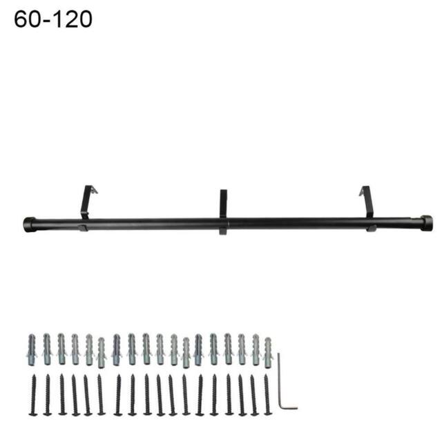 Kelvenix 60-120 inch Extendable Eyelet Metal Curtain Pole Rail in Black - image 1