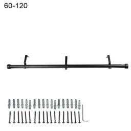 Kelvenix 60-120 inch Extendable Eyelet Metal Curtain Pole Rail in Black