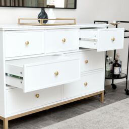 Melody Maison Large Chest Of Drawers & Pair Of Bedside Tables - Aisby White Range - thumbnail 6