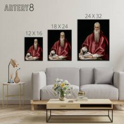 "Artery8 Portrait of Saint Jerome as a Scholar El Greco Framed Canvas Wall Art - Size: W18"" x H24""" - thumbnail 4