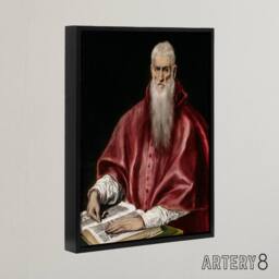 "Artery8 Portrait of Saint Jerome as a Scholar El Greco Framed Canvas Wall Art - Size: W18"" x H24""" - thumbnail 2