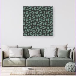 Warren Reed - Designer Delicate Leaf Canvas in Green - Size: w10 inch x h10 inch - thumbnail 4