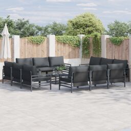 Berkfield Home Garden Sofa Set 12 pcs Anthracite Steel - thumbnail 1