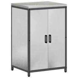 Berkfield Home Modern with Shelf Other with Storage with Door 3 pcs Stainless steel in Silver - thumbnail 7