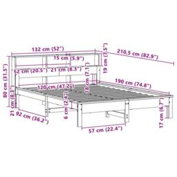 Berkfield Home Decorative Bookcase Bed without Mattress 120x190 cm Small Double in Light Tan - thumbnail 9