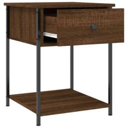 Berkfield Home Elegant Bedside Tables 2 pcs Brown Oak 44x45x58 cm Engineered Wood - Size: 44 x 45 x 58 cm - thumbnail 6