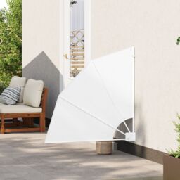 Berkfield Home Balcony Privacy Screen Folding Manual White 115 x 115 cm Fabric - thumbnail 3