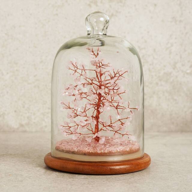 Serenity Gemstone Dome Tree Small - Rose Quartz in Pink - image 1