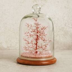 Serenity Gemstone Dome Tree Small - Rose Quartz in Pink