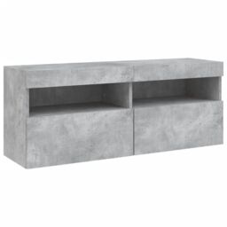 Berkfield Home TV Wall Cabinet with LED Lights Concrete Grey 100x30x40 cm - Size: 100 x 30 x 40 cm - thumbnail 3