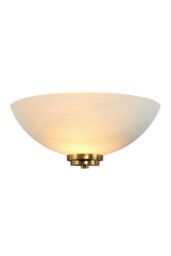 Netlighting Welles 1 Light Indoor Wall Uplighter White Antique Brass E27 in Gold