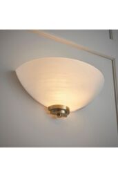 Netlighting Welles 1 Light Indoor Wall Uplighter White Antique Brass E27 in Gold - thumbnail 3