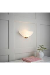 Netlighting Welles 1 Light Indoor Wall Uplighter White Antique Brass E27 in Gold - thumbnail 5