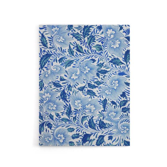 "Artery8 Owen Jones Elegant Ornamental Flower Pattern Canvas Wall Art Print in Blue - Size: W12"" x H16""" - image 1