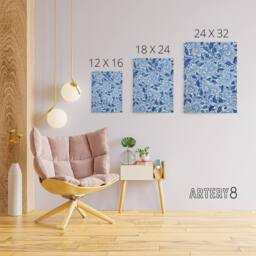 "Artery8 Owen Jones Elegant Ornamental Flower Pattern Canvas Wall Art Print in Blue - Size: W12"" x H16""" - thumbnail 4