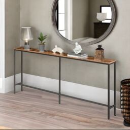 Rafaelo Mobilia Industial 180CM Wide Narrow & Slim Console Table For Hallway in Brown