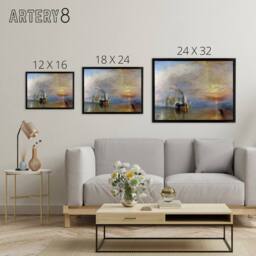 "Artery8 JMW Turner The Fighting Temeraire Ship Framed Canvas Wall Art Print - Size: W12"" x H16""" - thumbnail 4