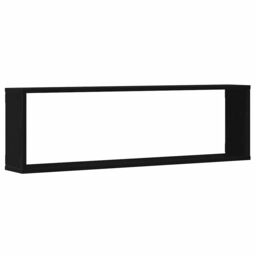 Berkfield Home Wall Cube Shelves 2 pcs Black Oak 100x15x30 cm Engineered Wood - Size: 100 x 15 x 30 cm - thumbnail 5