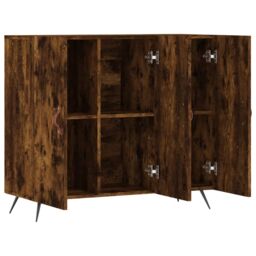 Berkfield Home Sideboard Smoked Oak 90x34x80 cm Engineered Wood in Brown - Size: 90 x 34 x 80 cm - thumbnail 5