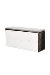 Living and Home Grey Shoe Changing Bench Storage Cabinet with Linen Cushion - thumbnail 4