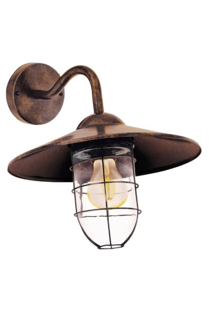 Eglo Melgoa Metal IP44 Outdoor Wall Light in Copper - image 1