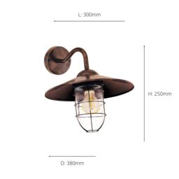 Eglo Melgoa Metal IP44 Outdoor Wall Light in Copper - thumbnail 3
