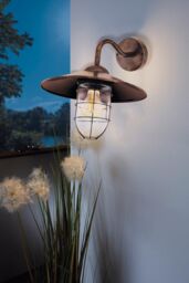 Eglo Melgoa Metal IP44 Outdoor Wall Light in Copper - thumbnail 2