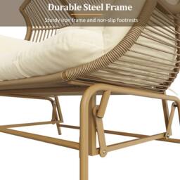 Direct Wicker Garden Rocking Chair Porch Chair, Outdoor Egg Chair for Two in Beige - Size: 2 Person - thumbnail 4