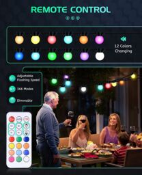 ENER-J 13m RGB LED Festoon String Lights 20 Bulbs Colour Changing 5W in White - Size: 25 cm diameter x 19 cm high - thumbnail 3
