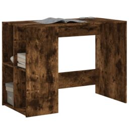 Berkfield Home Desk Smoked Oak 102x50x75 cm Engineered Wood in Brown - Size: 102 x 50 x 75 cm - thumbnail 3