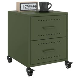 Berkfield Home Bedside Cabinets 2 pcs Olive Green 36x39x43.5 cm Steel
