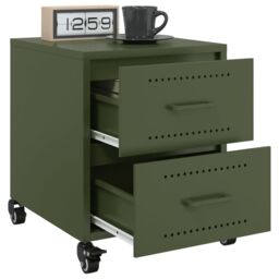 Berkfield Home Bedside Cabinets 2 pcs Olive Green 36x39x43.5 cm Steel - thumbnail 4